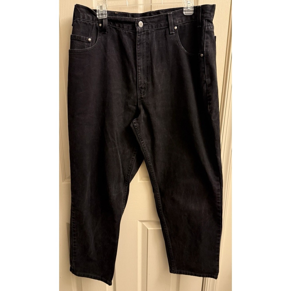 Vintage Levis 545 Orange‎ Tab Black Denim Jeans Mens 38x29 Loose fit USA Cotton